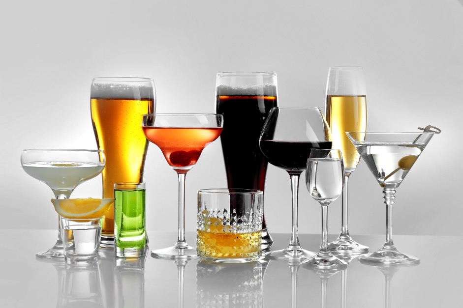 a selection of alcoholic drinks